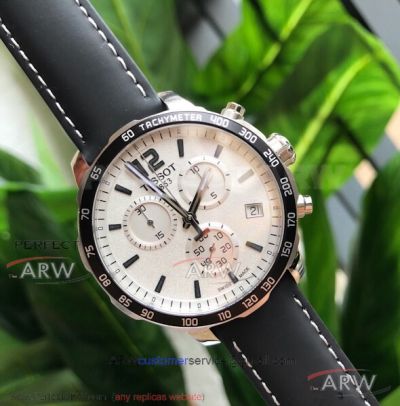 Perfect Replica Tissot T-Sport Quickster Chronograph Silver Face 42 MM Swiss Quartz Watch T095.417.16.037